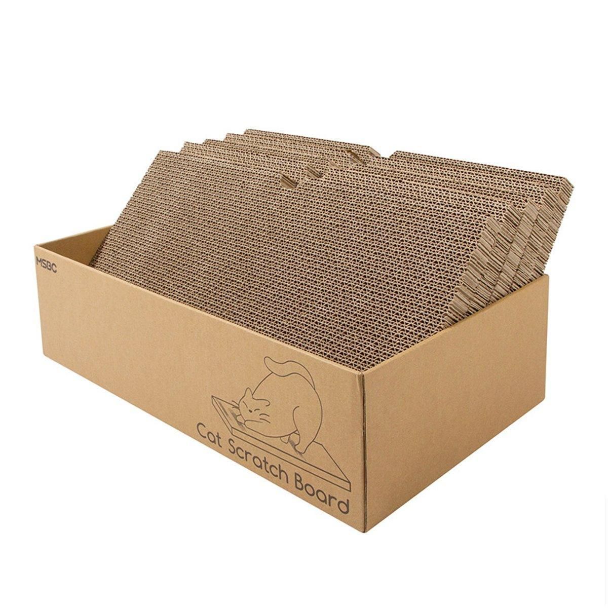 Eco-Friendly Corrugated Cardboard Cat Scratcher Cartoon Design