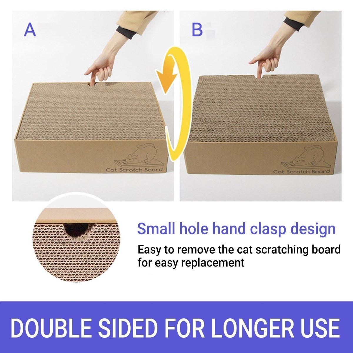 Eco-Friendly Corrugated Cardboard Cat Scratcher Cartoon Design
