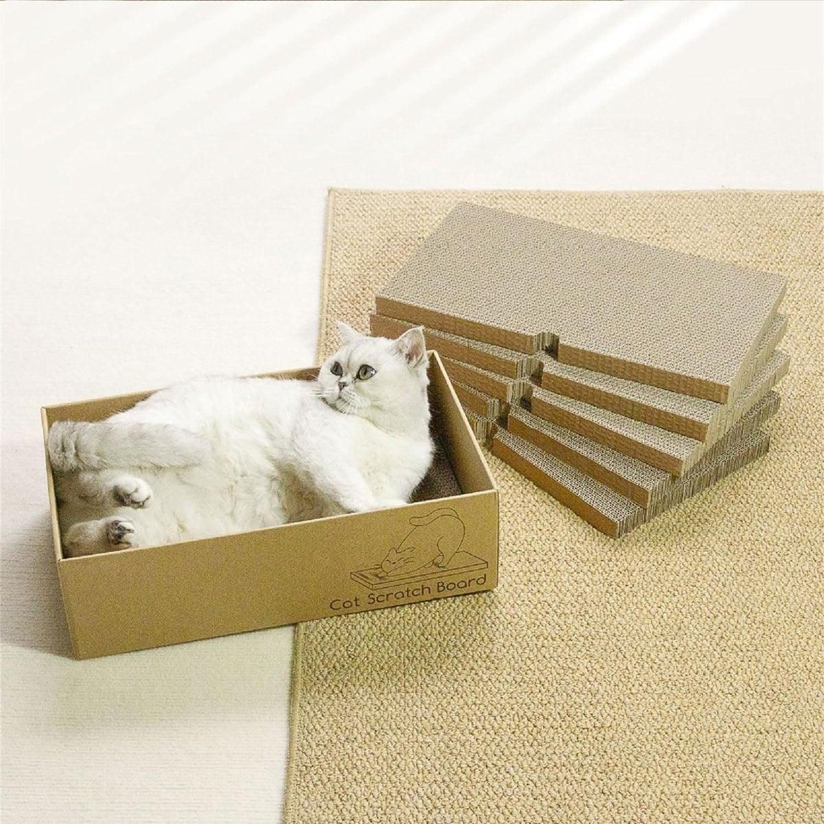 Eco-Friendly Corrugated Cardboard Cat Scratcher Cartoon Design