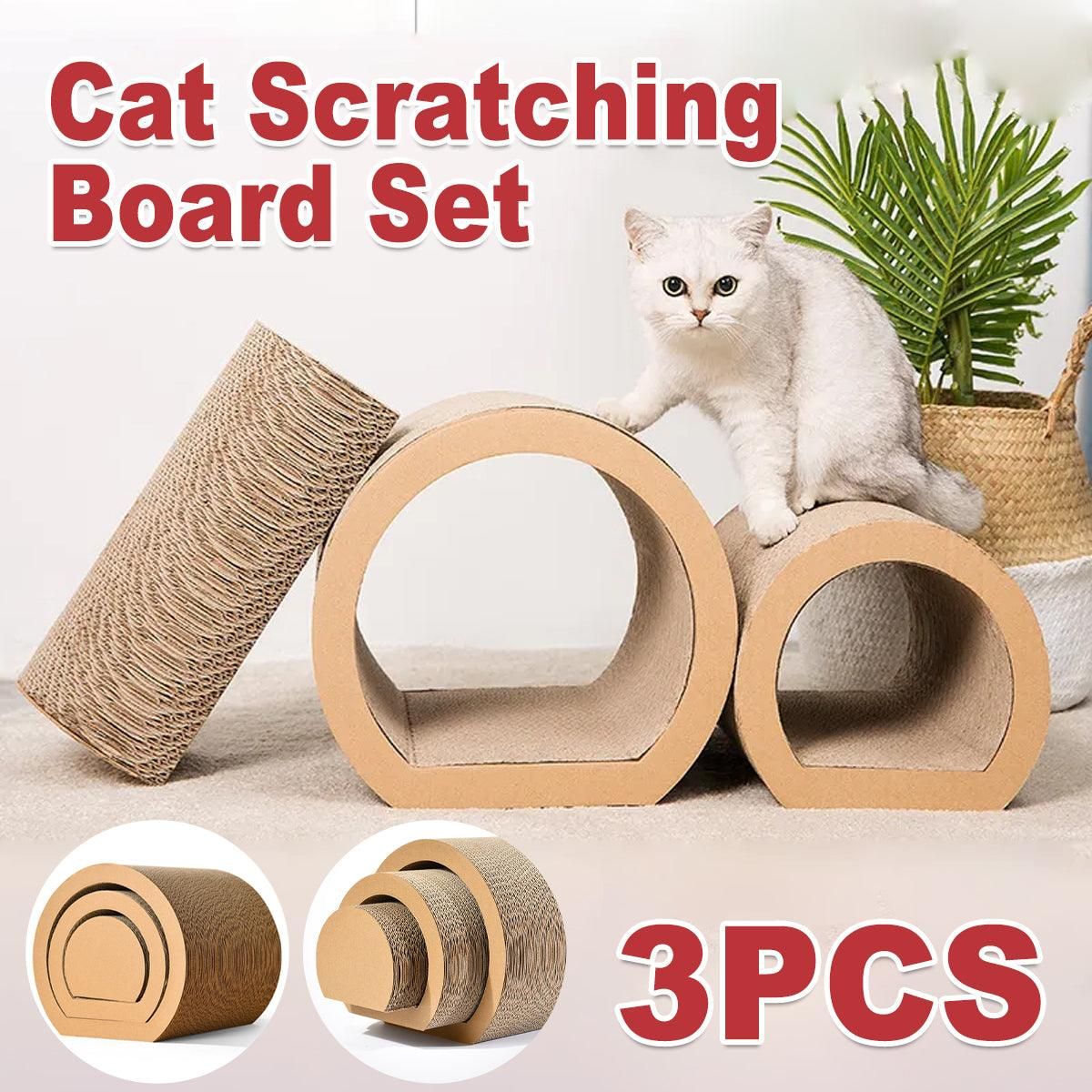 3pcs Cat Scratching Tunnel Wearable Claw Sharpening Toys
