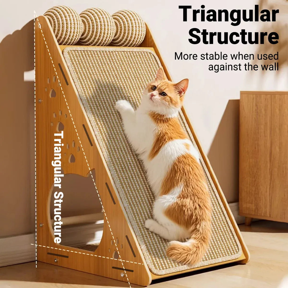 Vertical Wall Mounted Non Shedding Cat Scratcher Corrugated Paper
