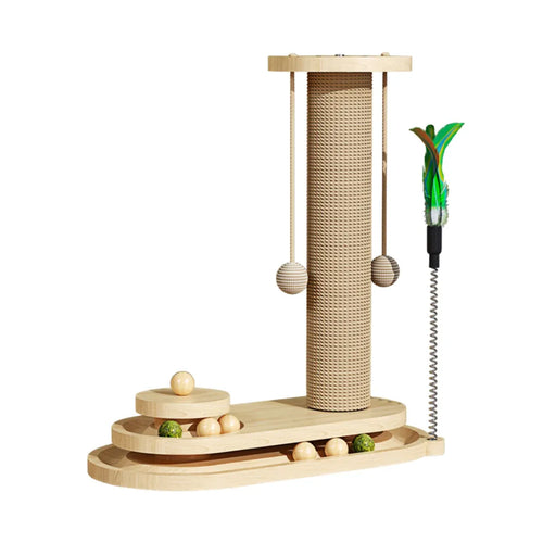 1-Piece Cat Scratching Post with Turntable Toy