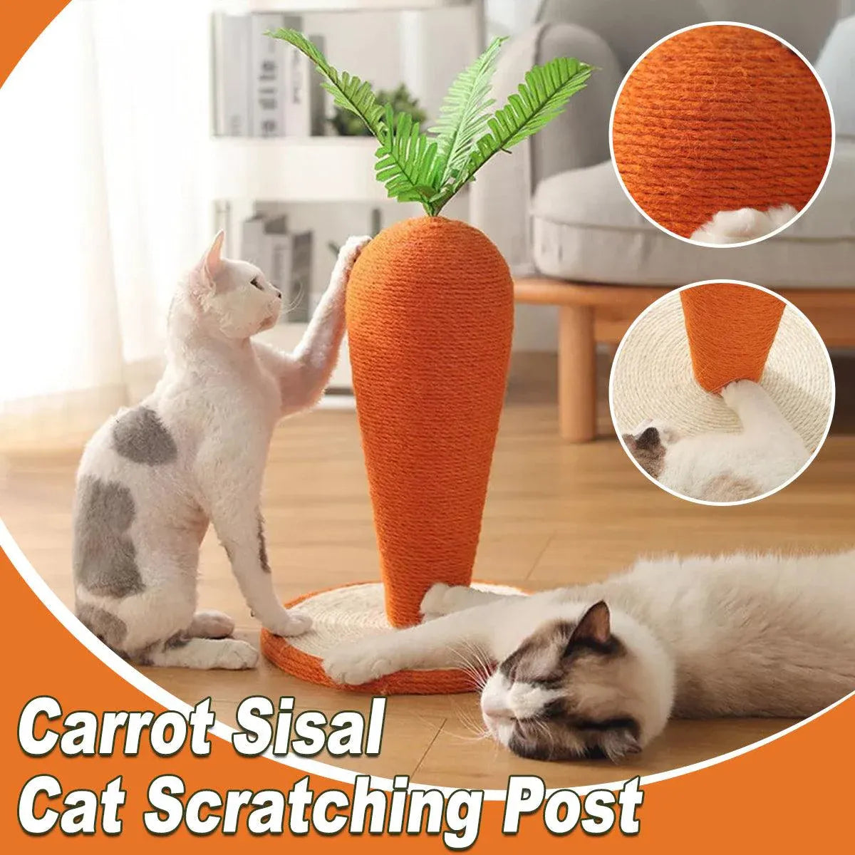 Carrot Cat Scratching Post Vertical Climbing Frame Interactive Toy