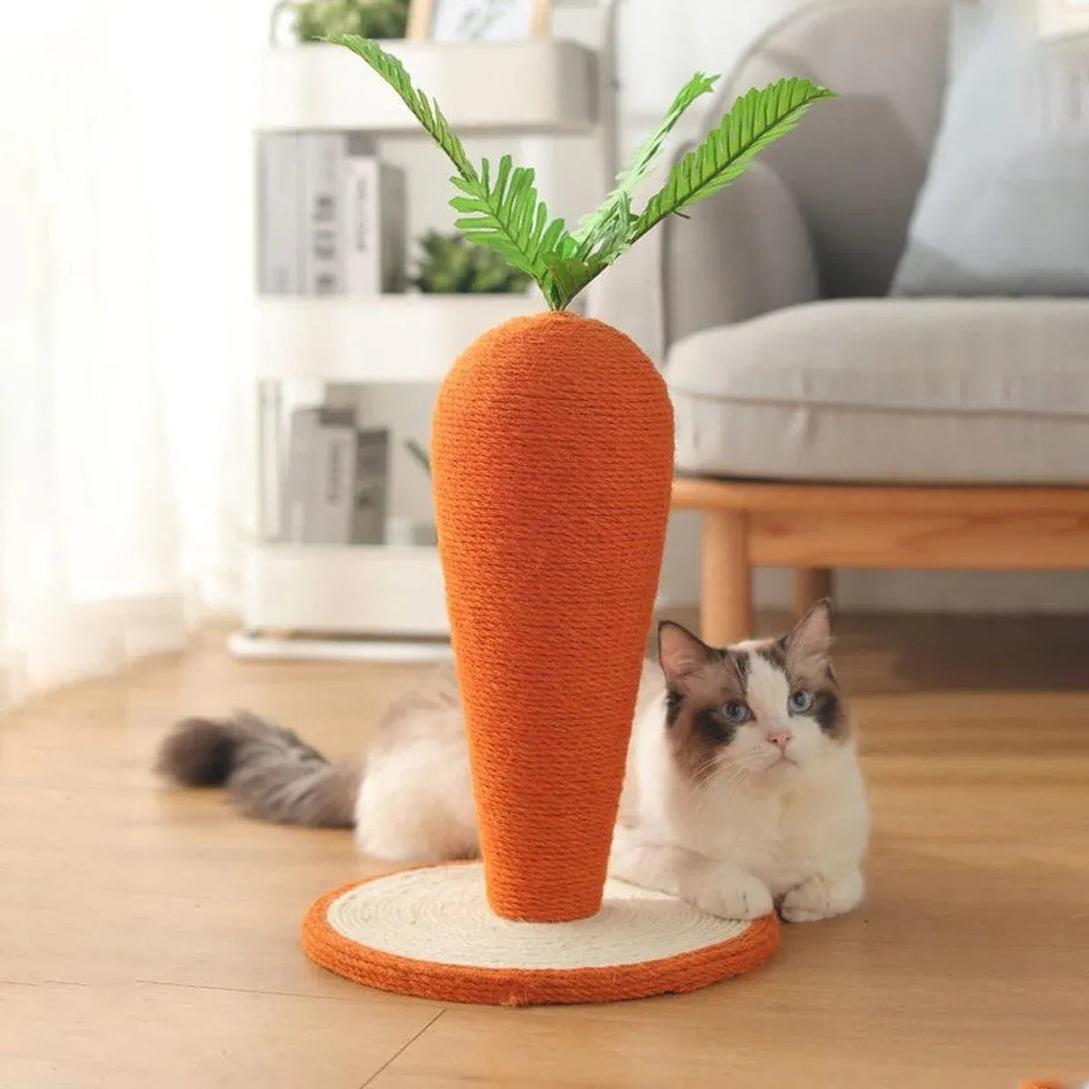 Carrot Cat Scratching Post Vertical Climbing Frame Interactive Toy