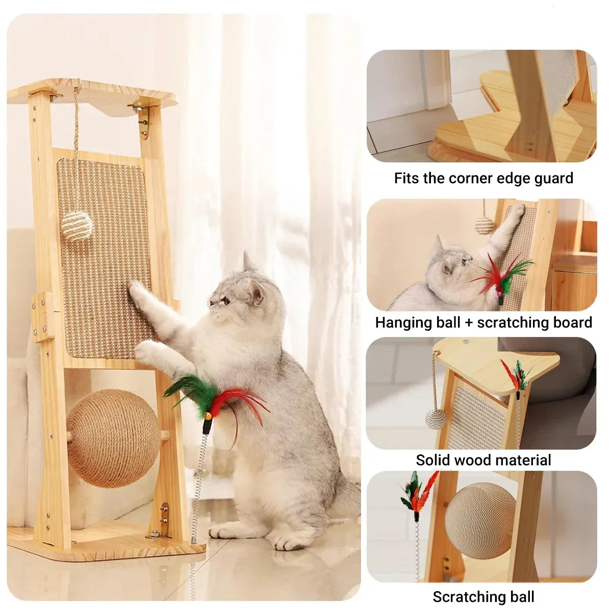Cat Scratch Board Upright Claw Grinding Post Corner Scratching Column