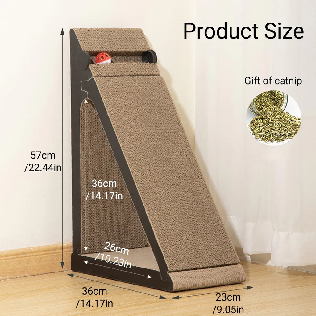 Vertical Triangle Cat Scratcher Wear Resistant Non Shedding Anti