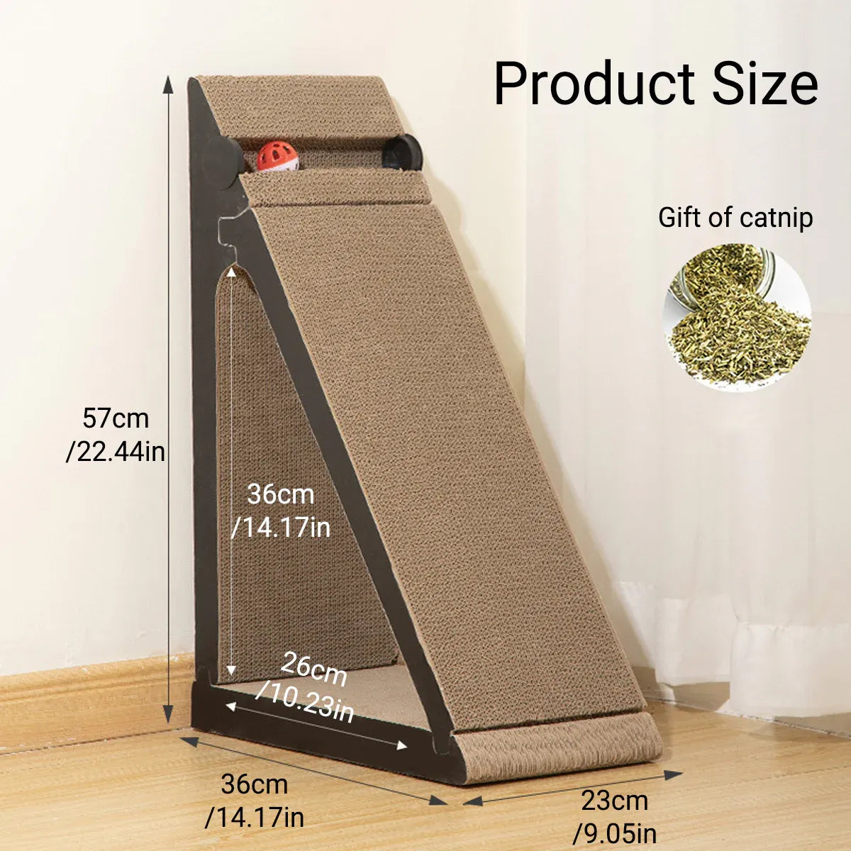 Vertical Triangle Cat Scratcher Wear Resistant Non Shedding Anti