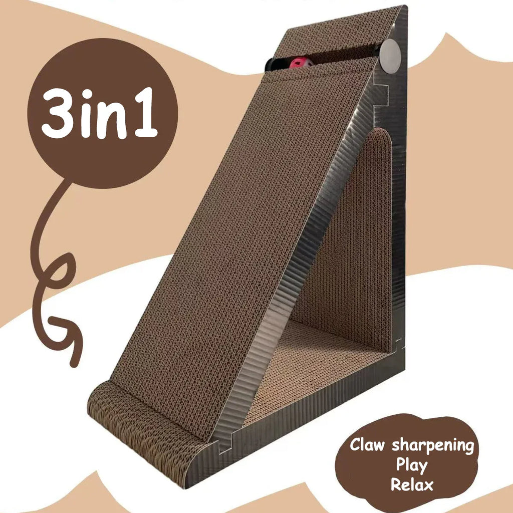 Vertical Triangle Cat Scratcher Wear Resistant Non Shedding Anti