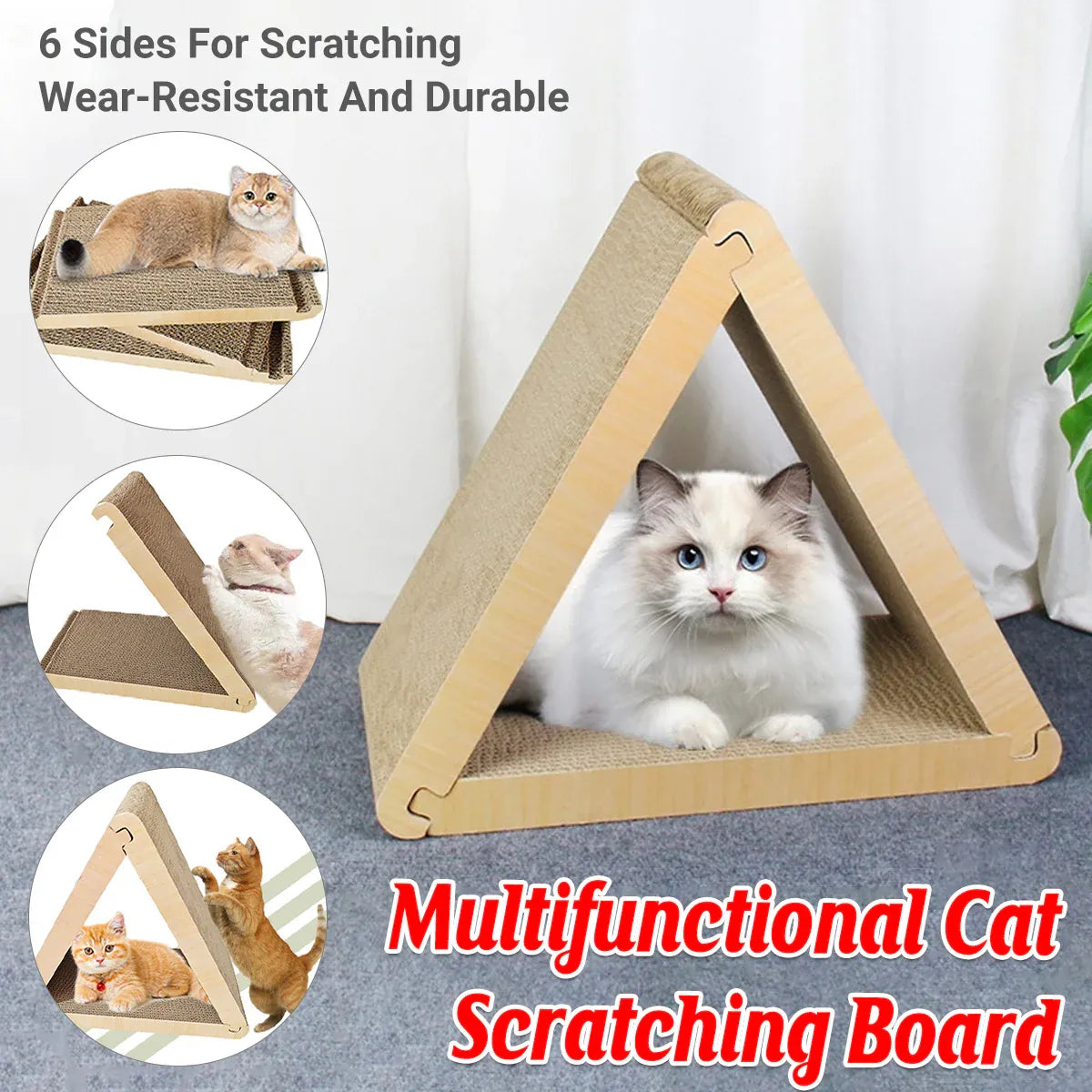 Triangular Cat Scratching Board Corrugated Paper Scratcher Pad