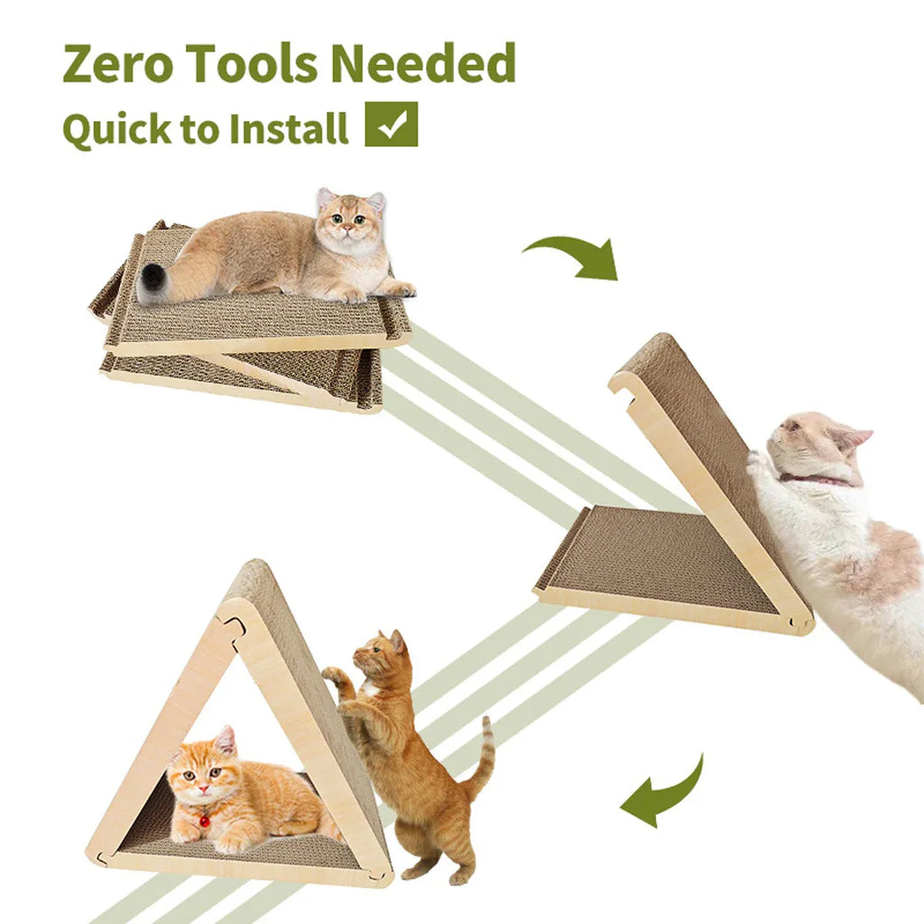 Triangular Cat Scratching Board Corrugated Paper Scratcher Pad