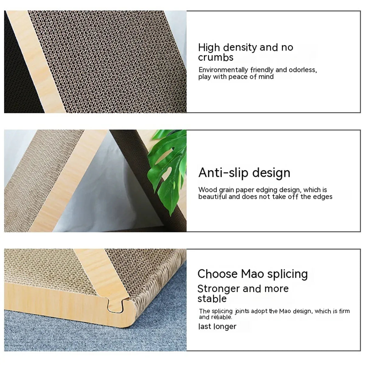 Triangular Cat Scratching Board Corrugated Paper Scratcher Pad
