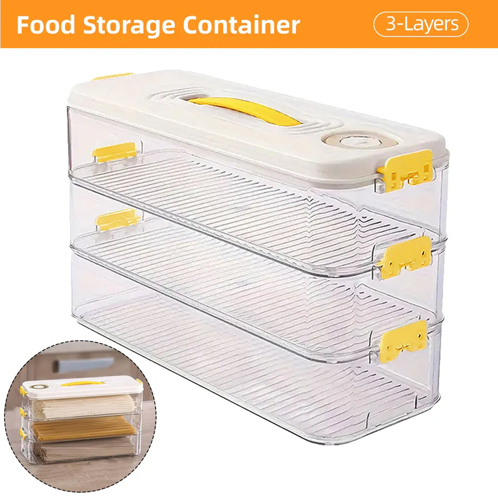 3 Layers Square Food Storage Container with Lid Kitchen