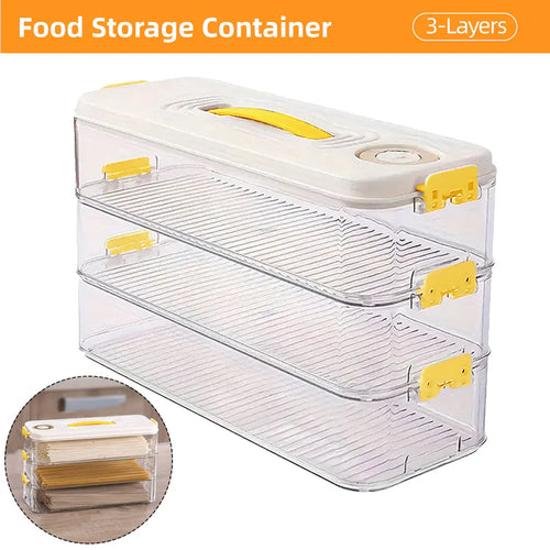 3 Layers Square Food Storage Container with Lid Kitchen