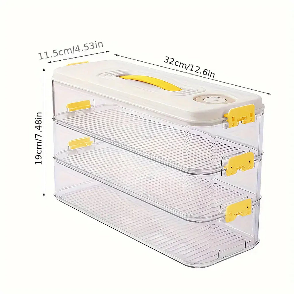 3 Layers Square Food Storage Container with Lid Kitchen