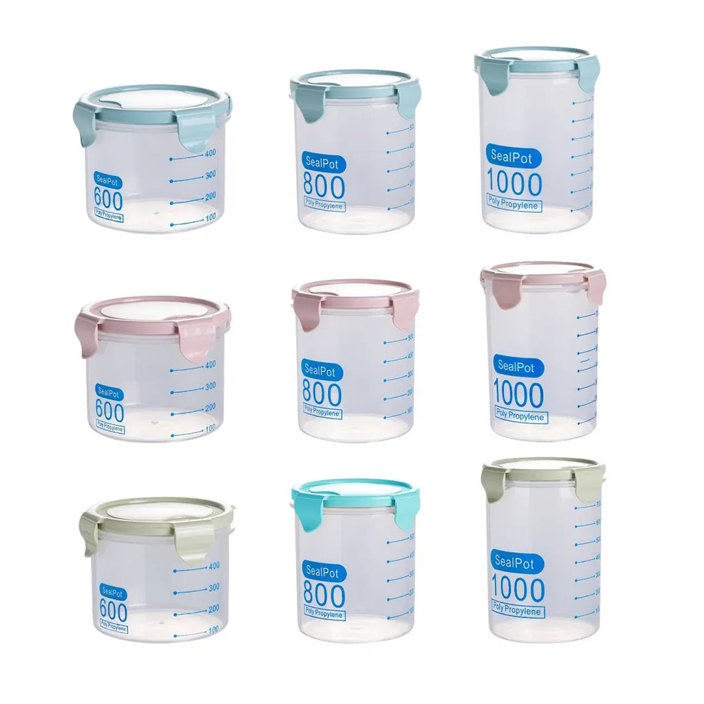 9-Piece Set Food Storage Sealed Lid Container Kitchen Canister