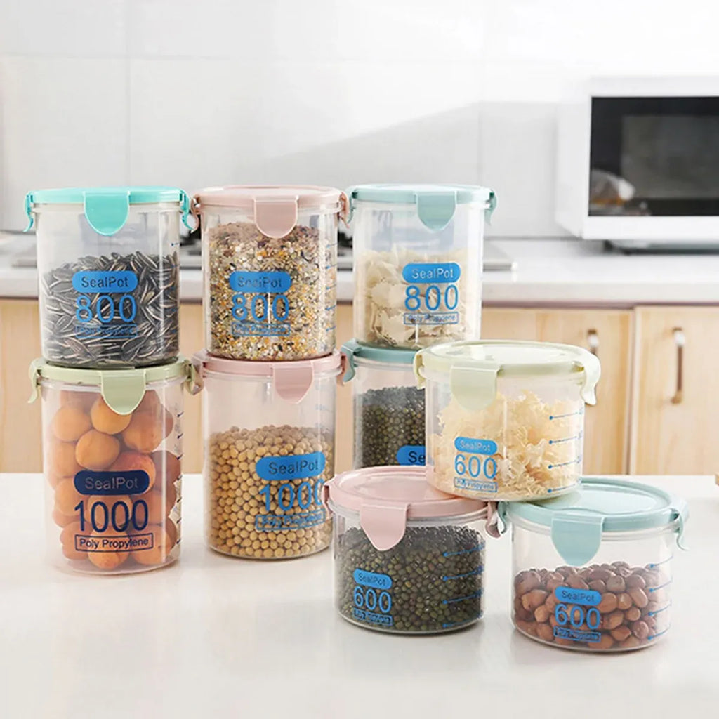 9-Piece Set Food Storage Sealed Lid Container Kitchen Canister