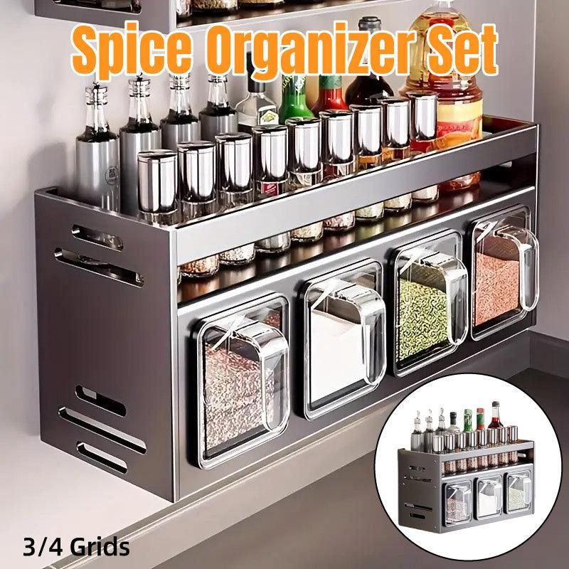 Wall Mounted Kitchen Spice Box Shelf Multifunctional Organiser