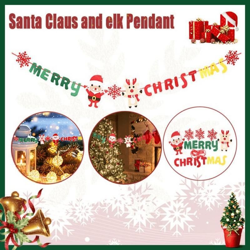 Merry Christmas Felt Banner, 2.8 m
