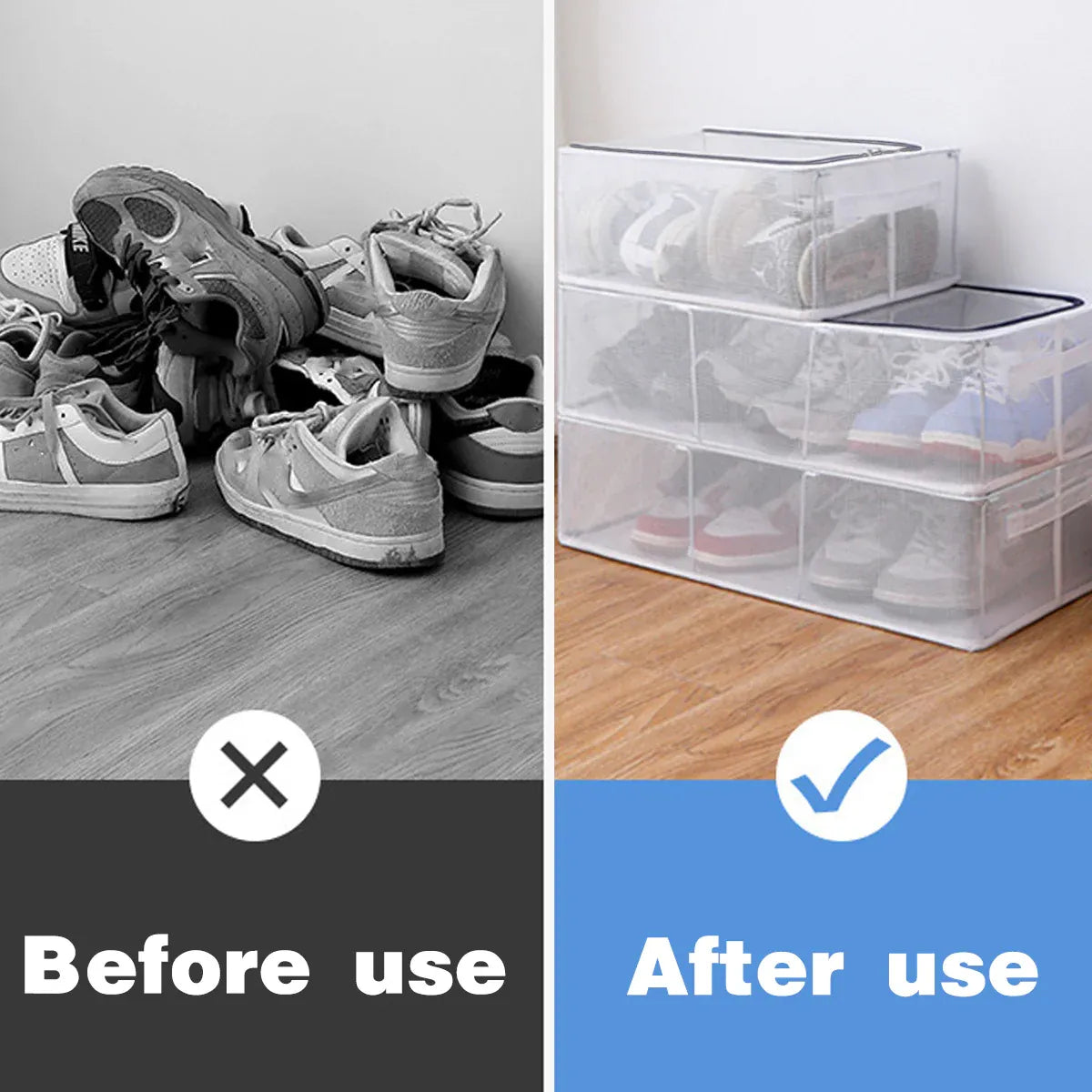 Foldable Clear Storage Box with Steel Frame
