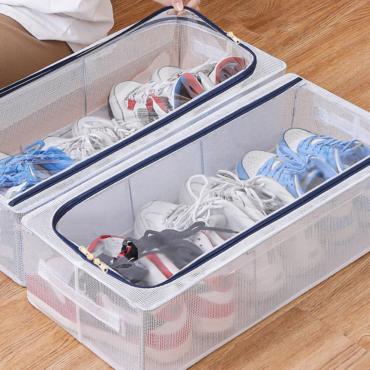 Foldable Clear Storage Box with Steel Frame