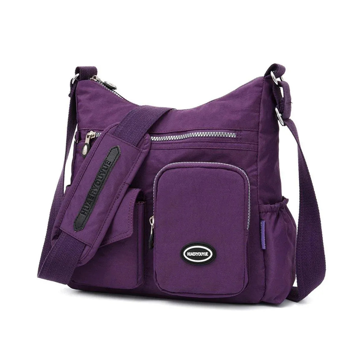 Purple Shoulder Bag Nylon Fabric Crossbody Travel Bag for Women