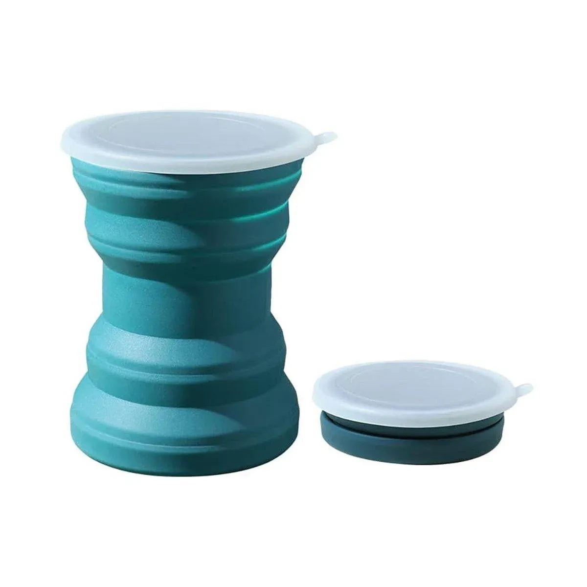 Collapsible Silicone Travel Mug, Grey Lake Blue