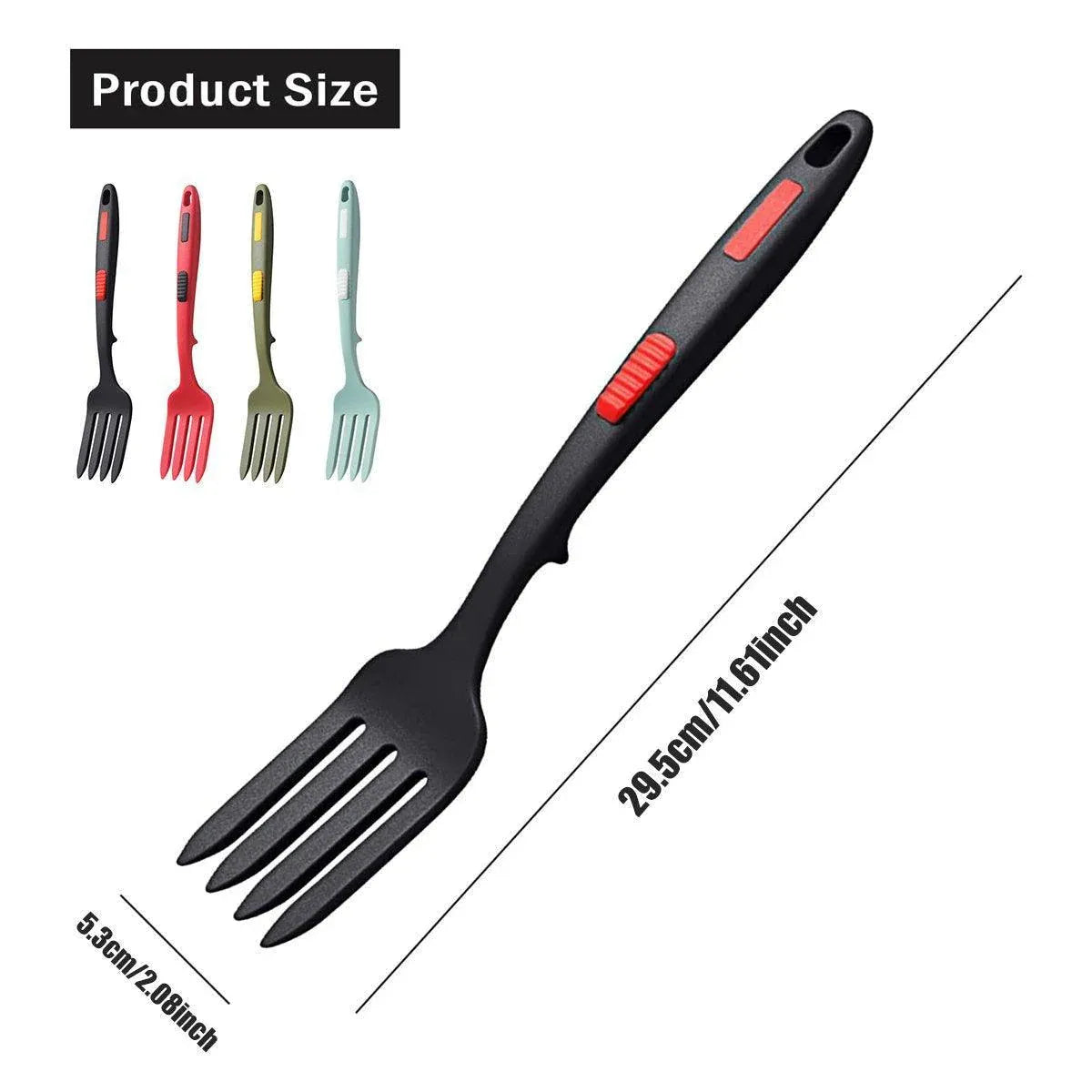 Silicone Cooking Forks, Red and Black, Set of 2
