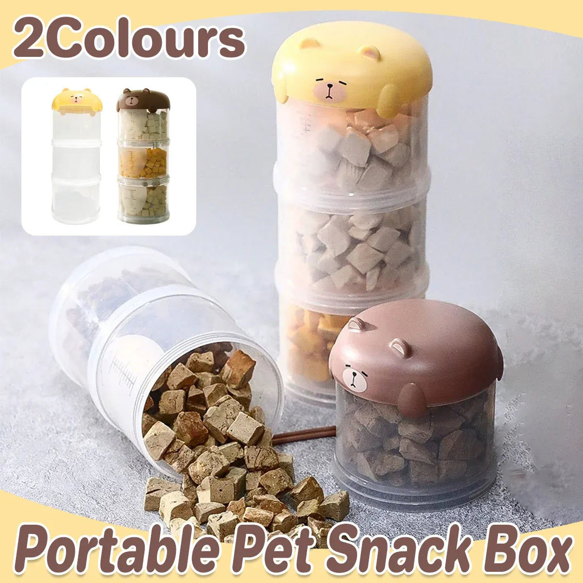 3-Tier Portable Pet Food Storage Container