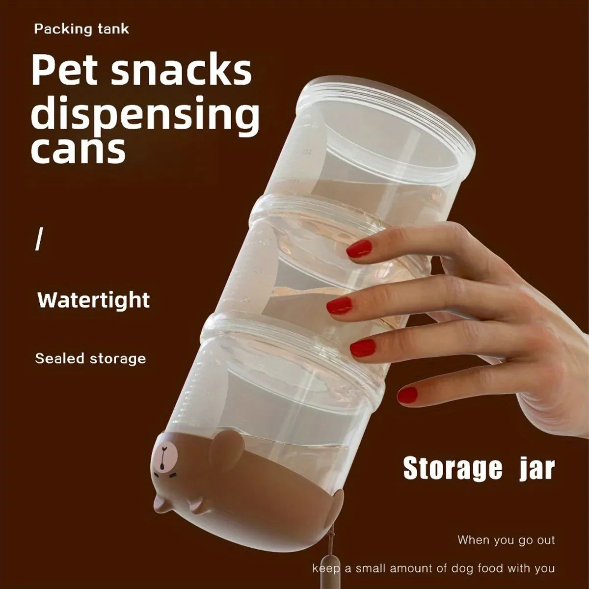 3-Tier Portable Pet Food Storage Container