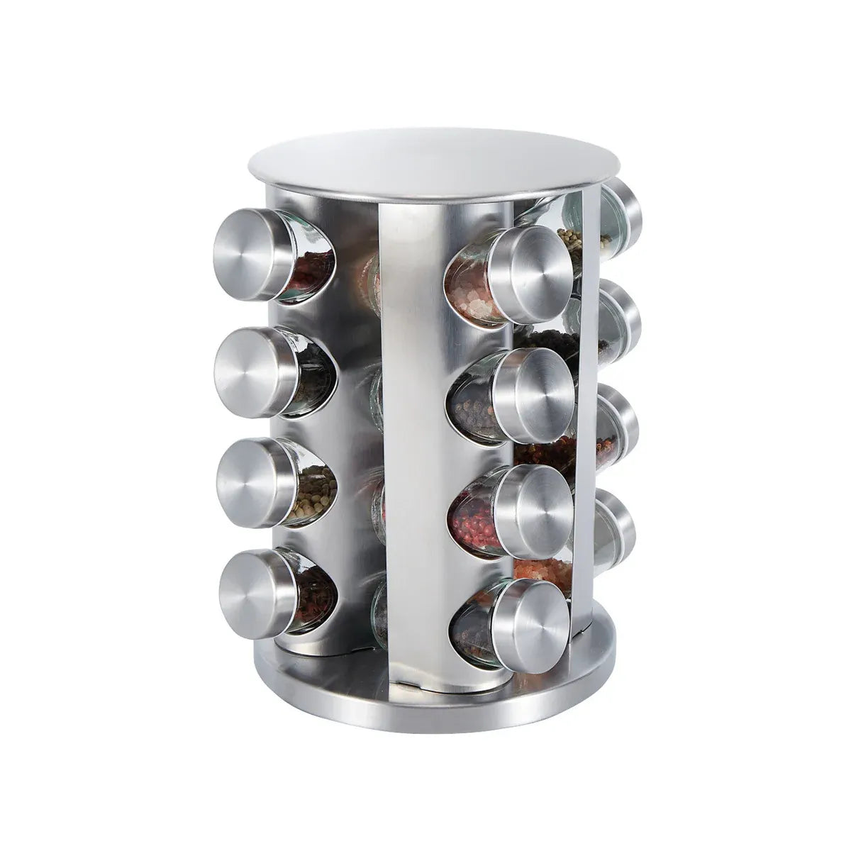 Rotating Multi-Tier Spice Rack with Glass Jars