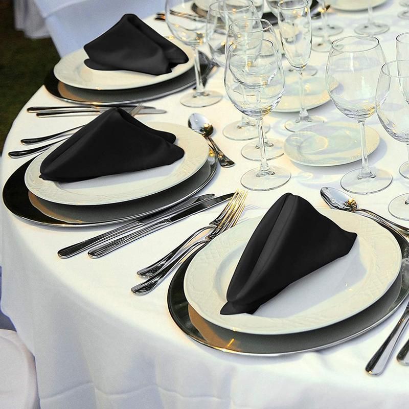 Plain Polyester Fabric Napkins, 43 x 43 cm, Pack of 50
