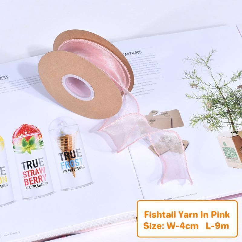 10PCS Bouquet Decor Wrapping Yarn Band Packaging Wave Organza Ribbon