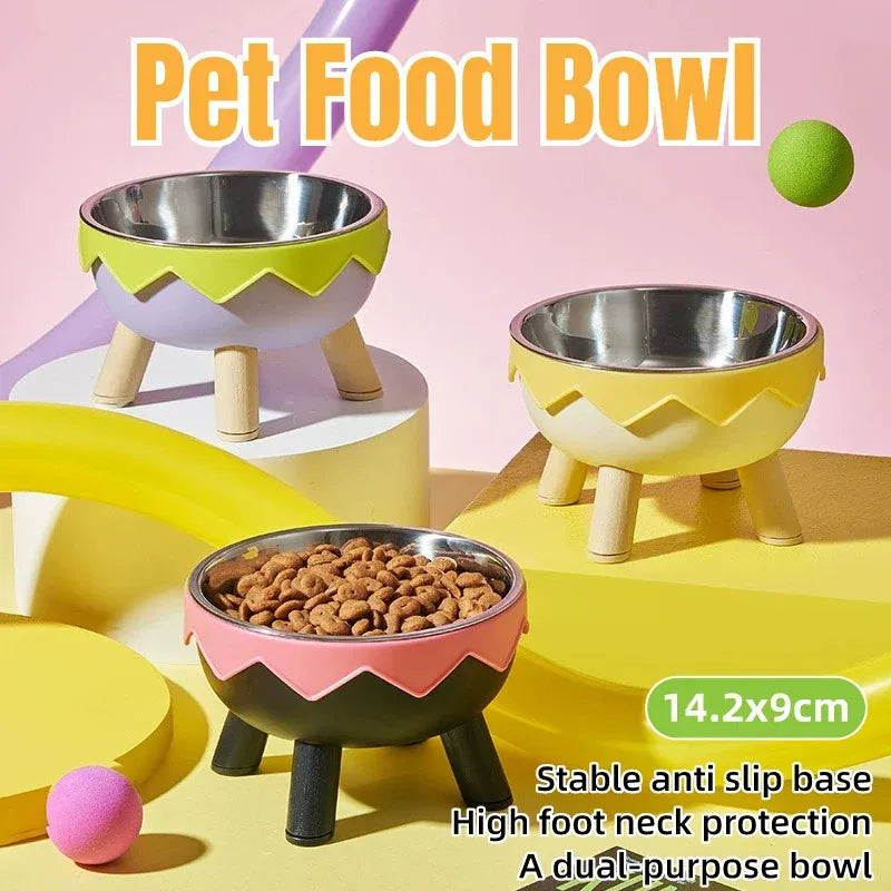Eggshell Tall Pet Bowl Cat Dog Food Bowl Anti Slip Durable Raised