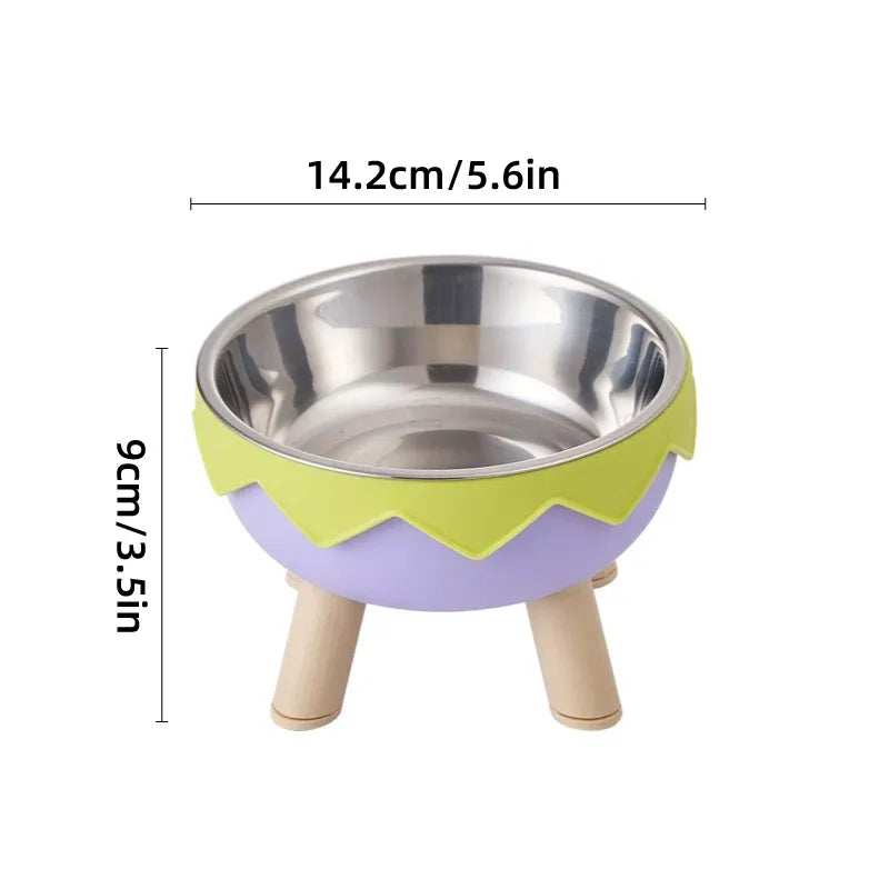 Eggshell Tall Pet Bowl Cat Dog Food Bowl Anti Slip Durable Raised