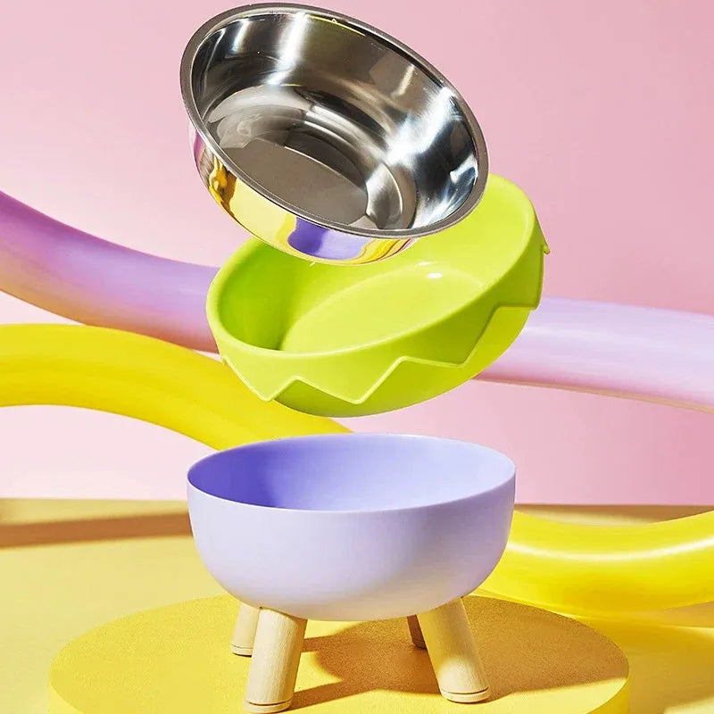 Eggshell Tall Pet Bowl Cat Dog Food Bowl Anti Slip Durable Raised