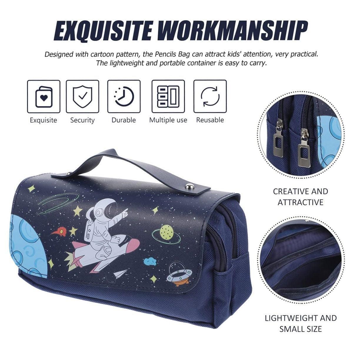 PU Oxford Cloth Zip Pencil Case, 21 x 10 x 6 cm
