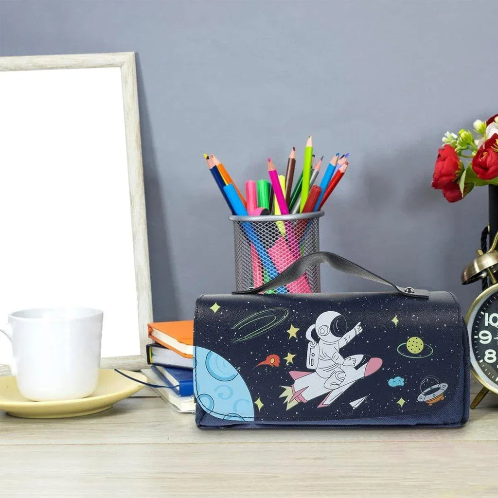 PU Oxford Cloth Zip Pencil Case, 21 x 10 x 6 cm