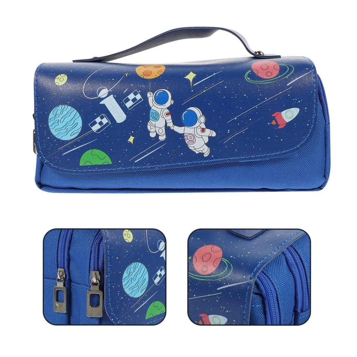 PU Oxford Cloth Zip Pencil Case, 21 x 10 x 6 cm
