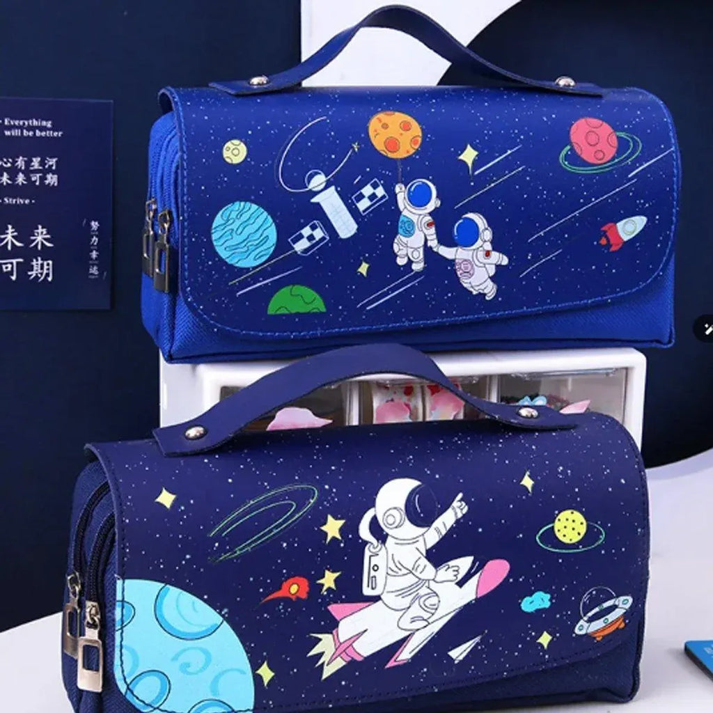 PU Oxford Cloth Zip Pencil Case, 21 x 10 x 6 cm