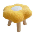 Flower Footstool with Wooden Legs, 30 x 20 cm