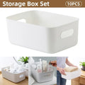 White Plastic Storage Basket Set, 10 Pieces