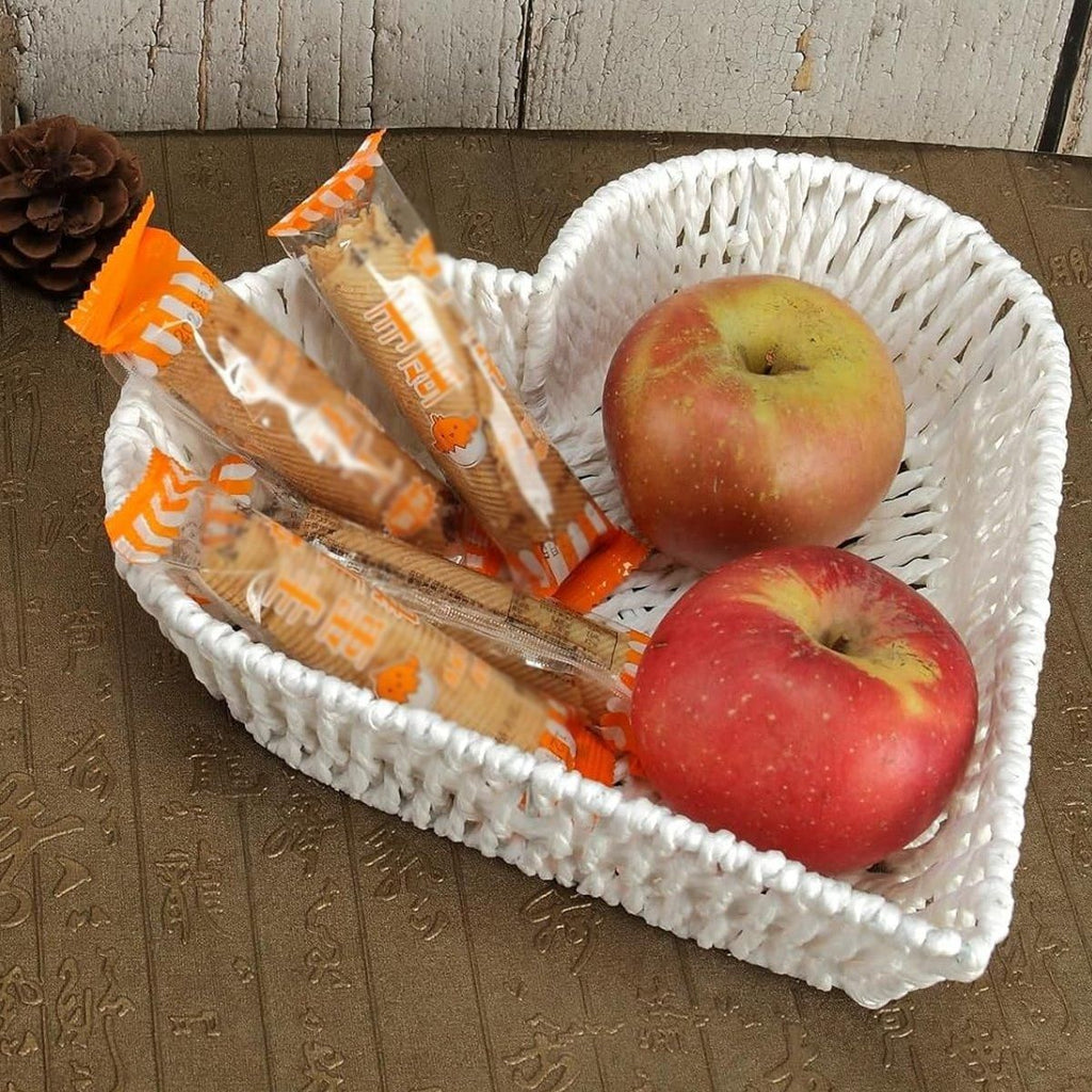 Heart-Shaped Woven Paper Rope Basket, 27.5 x 25.5 cm