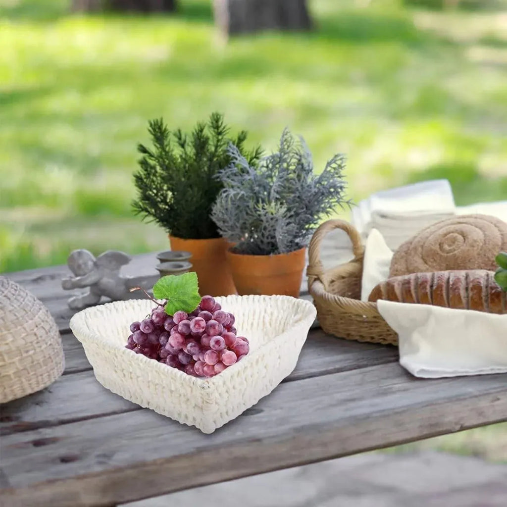 Heart-Shaped Woven Paper Rope Basket, 27.5 x 25.5 cm
