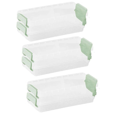 Clear Two Layer Stationery Storage Boxes, Set of 3, 20.5 x 8 cm