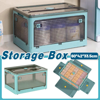 Large Foldable Clear Plastic Storage Box, 58.4 x 33.5 x 41.9 cm
