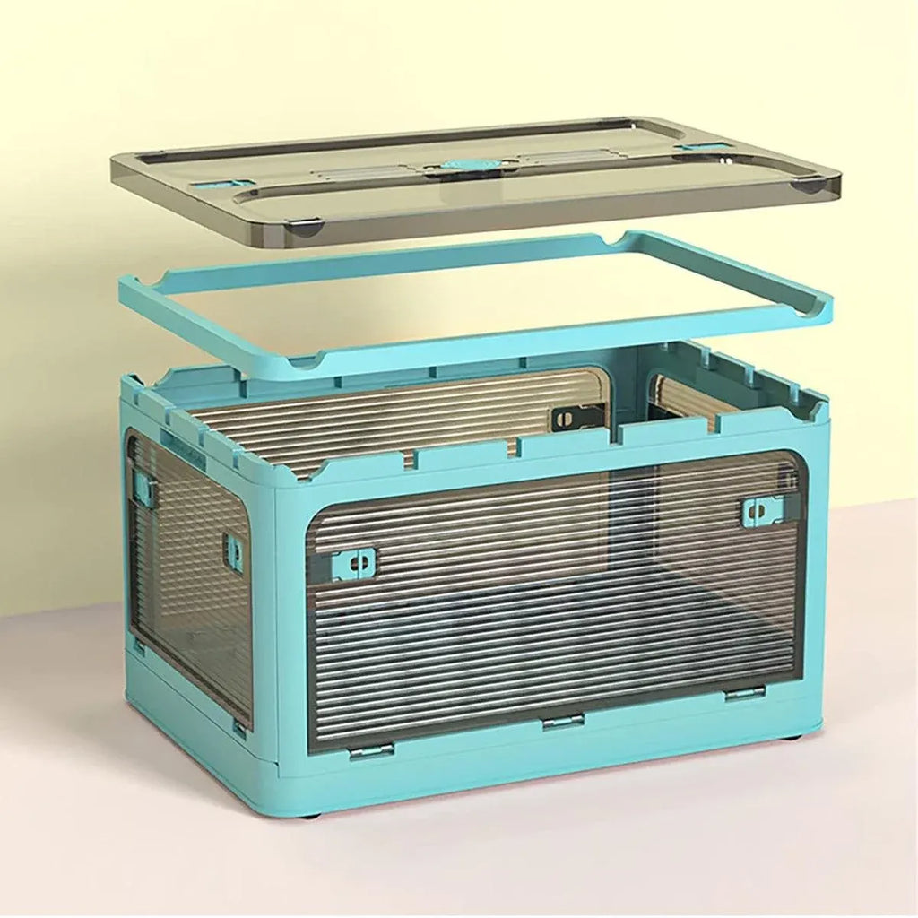 Large Foldable Clear Plastic Storage Box, 58.4 x 33.5 x 41.9 cm