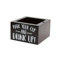 Black Pine Wood Disposable Cup Holder with Marker Slot