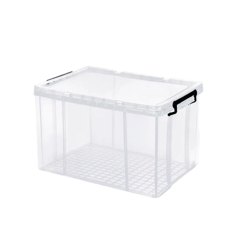 Clear Plastic Stackable Storage Box with Lid and Handles