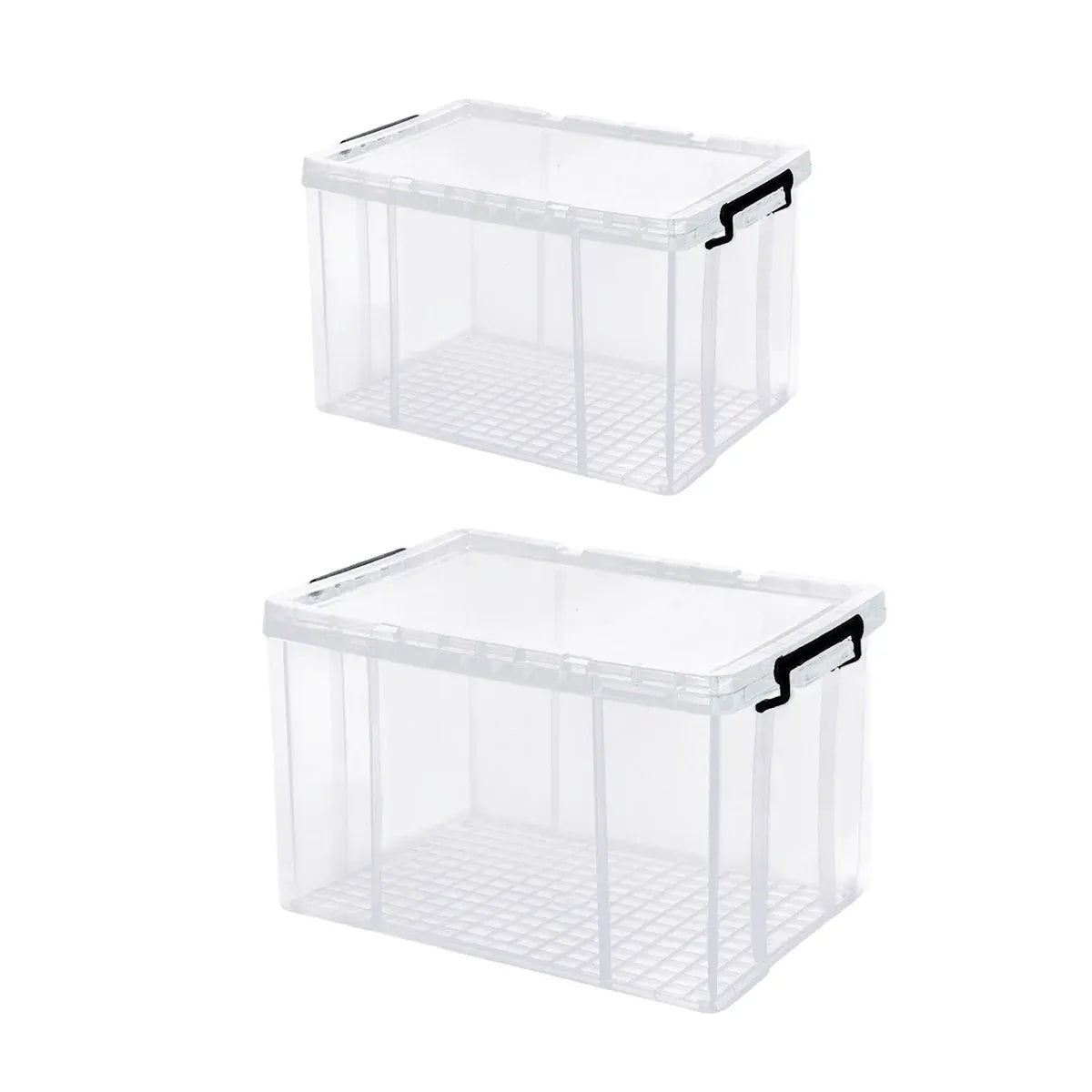 Clear Plastic Stackable Storage Box with Lid and Handles