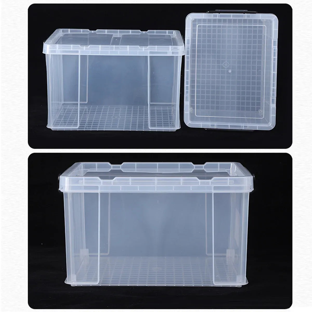 Clear Plastic Stackable Storage Box with Lid and Handles